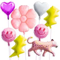 Balões de hélio Wood Homing Smile Party Preppy 18 polegadas, 8 unidades