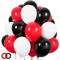 Balões de Látex ASIYUHY (100 Unidades) - Vermelho, Preto e Branco - 30cm