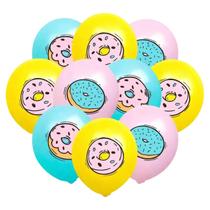Balões de látex com tema de donut, 18 peças de 12 polegadas para decoração de festas