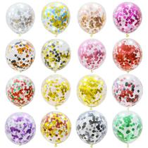 Balões de látex, confetes, 12 polegadas, 100 unidades, transparentes e brilhantes Balões de látex, confetes, 12 polegadas, 100 unidades, transparentes e brilhantes
