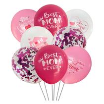 Balões de látex de 12 polegadas rosa e branco para o Dia das Mães (pacote com 40)