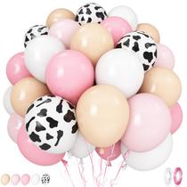 Balões de látex Govpy Cow Print 60 unidades rosa pastel para festa