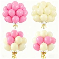 Balões de Látex JKGOO Kit Festa 80 Unidades 10" Rosa e Amarelo