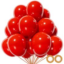 Balões de látex KUULBELA Red de 12 polegadas 110 unidades com 2 fitas Balões de látex KUULBELA Red de 12 polegadas 110 unidades com 2 fitas