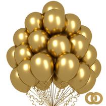 Balões de látex Q&High Life Metallic Gold de 12 polegadas (100 unidades)