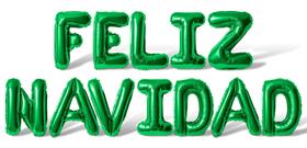 Balões de letras FELIZ NAVIDAD 40cm Foil Mylar Balão verde
