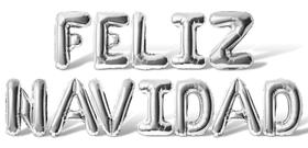 Balões de letras FELIZ NAVIDAD 40cm Foil Mylar Silver