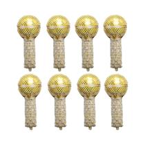 Balões De Microfone Dourados - Conjunto De 8 Peças Para Decoração De Festas Disco, Aniversários,