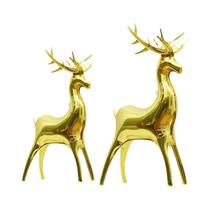 Balões De Natal Coloridos Em Forma De Cervo Dourado, 2 Peças, Grande E Pequeno, Em Papel Alumínio