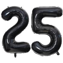Balões de Número 25 - Folha de Mylar Preta de 40 Polegadas
