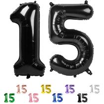 Balões de Números Enyeopd 40 Polegadas Preto Aniversário 15 Anos