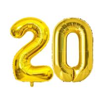 Balões De Números Grandes Dourados De 40 Polegadas Para Decoração De Aniversário De 10, 20, 30, 40,