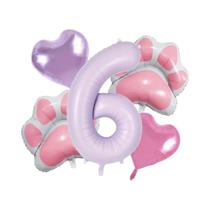 Balões De Pata De Animal Roxos De 40 Polegadas, 5 Peças, Decoração De Festa De Aniversário De Cão E