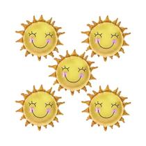 Balões De Sol Com Rosto Sorridente De 26 Polegadas, 5 Peças, Balões De Mylar Para Decoração De Verão