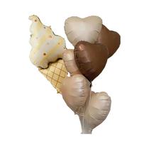 Balões De Urso Pardo 6 Peças Foscos Retro Caramelo Creme Branco Para Festa De Aniversário Celebração