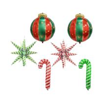 Balões Em Forma De Estrela De Natal Vermelhos E Verdes, 6 Peças, Balões Decorativos Para Casa Balões Em Forma De Estrela De Natal Vermelhos E Verdes, 6 Peças, Balões Decorativos Para Casa