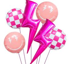 Balões Enimapod Pink Smile Face Lightning 23" 6 unidades