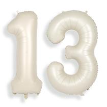 Balões Foil Helium Number Cream SUWEN 13th Birthday Cream 40 polegadas