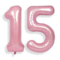 Balões Foil Helium Number SUWEN, 15th Birthday Party, rosa Balões Foil Helium Number SUWEN, 15th Birthday Party, rosa