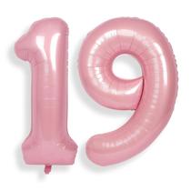 Balões Foil Helium Number SUWEN, 19º aniversário, rosa Balões Foil Helium Number SUWEN, 19º aniversário, rosa