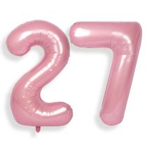 Balões Foil Helium Number SUWEN 27 Pink de 40 polegadas