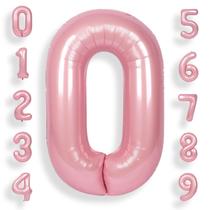 Balões Foil Helium Number SUWEN 40 cm rosa grande 0