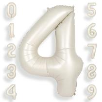 Balões Foil Helium Number SUWEN 40cm Cream White 4th