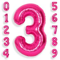 Balões Foil Helium Number SUWEN 40cm Hot Pink 3º aniversário Balões Foil Helium Number SUWEN 40cm Hot Pink 3º aniversário