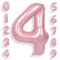 Balões Foil Helium Number SUWEN 40cm Pink 4º aniversário