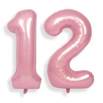 Balões Foil Helium Number SUWEN 40cm rosa 12º aniversário Balões Foil Helium Number SUWEN 40cm rosa 12º aniversário