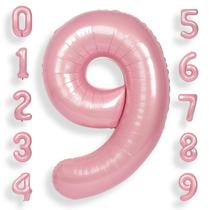 Balões Foil Helium Number SUWEN 9th Birthday Party Pink