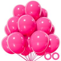 Balões KUULBELA Hot Pink Latex de 12 polegadas 110 unidades com 2 fitas Balões KUULBELA Hot Pink Latex de 12 polegadas 110 unidades com 2 fitas