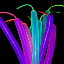 Balões longos Wusteg Neon Glow UV Reactive 100 unidades (26 cm)