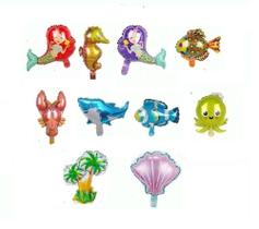 Balões Metalizado Peixes Fundo Do Mar - Balão 34 Cm - 10un. Balões Metalizado Peixes Fundo Do Mar - Balão 34 Cm - 10un.