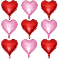 Balões Metalizados em Formato de Coração Lovoir - 18 Polegadas (Vermelho e Rosa)