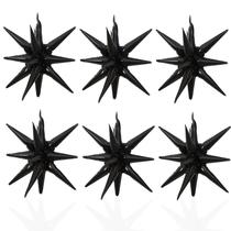 Balões metalizados LAIAMER 4D Starburst Cone 22 polegadas pretos (6 unidades)