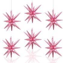 Balões metalizados LAIAMER Pink Star 4D Starburst Cone 22 cm 6 unidades
