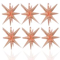 Balões metalizados LAIAMER Rose Gold Star 14 pontas, 22 polegadas, 6 unidades