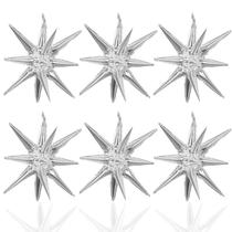 Balões metalizados LAIAMER Silver Star, 14 pontas, 22 polegadas, pacote com 6