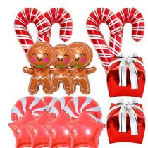 Balões metalizados Melody Fantasy Christmas Candy Cane Gingerbread Balões metalizados Melody Fantasy Christmas Candy Cane Gingerbread