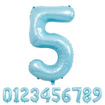 Balões numéricos Beeyaky 40 cm azul claro Mylar Foil Number 5 Balões numéricos Beeyaky 40 cm azul claro Mylar Foil Number 5