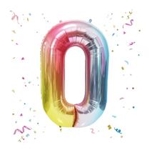 Balões numéricos Beeyaky Rainbow 0 40 cm para festa de aniversário