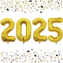 Balões Numéricos Dourados GOER 2025 - 42 Polegadas para Festa