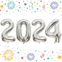 Balões numéricos KALOR 2024 Graduation Giant Silver de 1 m com fita Balões numéricos KALOR 2024 Graduation Giant Silver de 1 m com fita