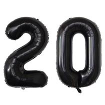 Balões Numéricos SINBEE 20 - 40cm - Mylar Preto para Aniversário