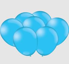 Balões P/ Festa (Cor: Azul Claro - Tamanho: 9") - Contém 25 Unidades
