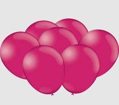 Balões P/ Festa (Cor: Rosa Escuro - Tamanho: 9") - Contém 25 Unidades - Balões Festcolor