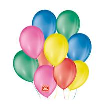 Balões P/ Festa (Cor: Sortidos - Tam.: 9") - Contém 100 Unidades