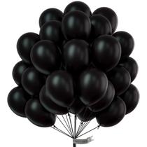 Balões PartyWoo Black 100 unidades de látex preto fosco de 30 cm Balões PartyWoo Black 100 unidades de látex preto fosco de 30 cm