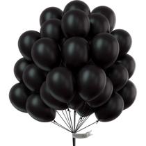 Balões PartyWoo Black 50 unidades de látex preto fosco de 30 cm Balões PartyWoo Black 50 unidades de látex preto fosco de 30 cm